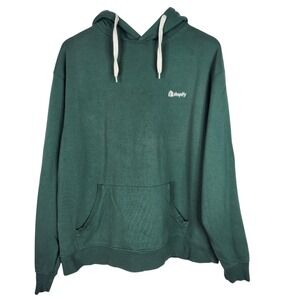 Kotn X Shopify Hoodie Mens Large Green Pullover Logo Kangaroo Sweatshirt